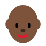 女人：肤色暗，秃顶emoji素材一 160x160像素