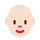 女性：肤色浅，秃顶emoji素材一 160x160像素