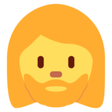 有络腮胡子的女人emoji素材一 160x160像素