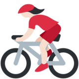 女子自行车：浅肤色emoji素材一 160x160像素