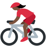 女子自行车运动：深色肤色emoji素材一 160x160像素