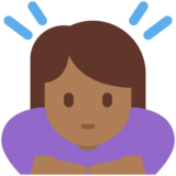 女性鞠躬：中黑肤色emoji素材一 160x160像素