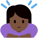 女人鞠躬：深色肤色emoji素材一 160x160像素