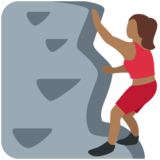 女子攀岩：中黑肤色emoji素材一 160x160像素