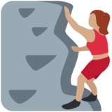 女子攀岩：中等肤色emoji素材一 160x160像素