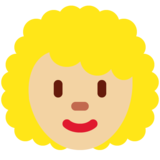 女性：中浅肤色，卷发emoji素材一 160x160像素