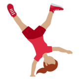 侧手翻的女人：中等肤色emoji素材一 160x160像素