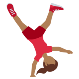 侧手翻的女人：中等深色肤色emoji素材一 160x160像素