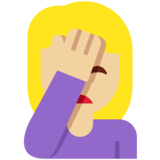 女性面部按摩：中等浅肤色emoji素材一 160x160像素