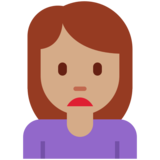 女人皱眉：中等肤色emoji素材一 160x160像素
