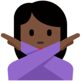 打“不”手势的女人：深色肤色emoji素材一 160x160像素