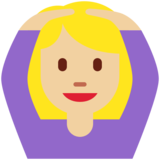 做“好”手势的女人：中等浅肤色emoji素材一 160x160像素