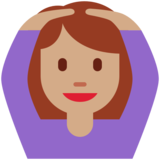 做“好”手势的女人：中等肤色emoji素材一 160x160像素