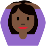 做“好”手势的女人：深色肤色emoji素材一 160x160像素