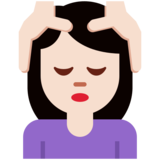 女性按摩：浅肤色emoji素材一 160x160像素