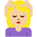 女性按摩：中浅肤色emoji素材一 160x160像素