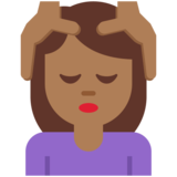女性按摩：中黑肤色emoji素材一 160x160像素