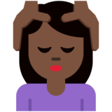 女性按摩：深色肤色emoji素材一 160x160像素