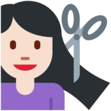 女性理发：浅肤色emoji素材一 160x160像素