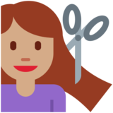 女性理发：中等肤色emoji素材一 160x160像素