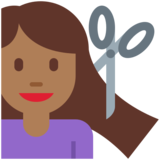 女士理发：中等深色肤色emoji素材一 160x160像素