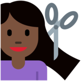 女人理发：深色肤色emoji素材一 160x160像素