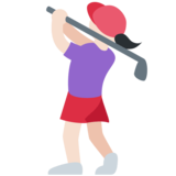 女子高尔夫：浅肤色emoji素材一 160x160像素