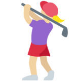 女子高尔夫：中浅肤色emoji素材一 160x160像素