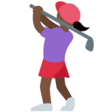 女子高尔夫：深色肤色emoji素材一 160x160像素