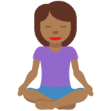 打坐的女人:中黑肤色emoji素材一 160x160像素