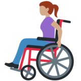 手动轮椅女性：中等肤色emoji素材一 160x160像素