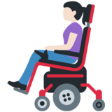 坐电动轮椅的女性：肤色浅emoji素材一 160x160像素