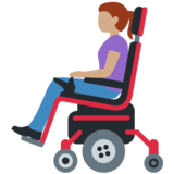 坐电动轮椅的女性：中等肤色emoji素材一 160x160像素