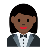 穿燕尾服的女人：深色肤色emoji素材一 160x160像素