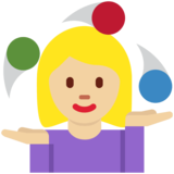 女性杂耍:中等浅肤色emoji素材一 160x160像素