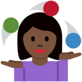 女人玩杂耍：深色肤色emoji素材一 160x160像素