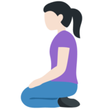 跪着的女人：浅肤色emoji素材一 160x160像素