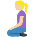 女性跪下：中浅肤色emoji素材一 160x160像素