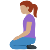 跪着的女人：中等肤色emoji素材一 160x160像素