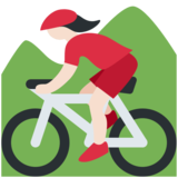 女子山地自行车：浅肤色emoji素材一 160x160像素