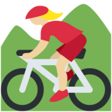 女子山地自行车：中浅肤色emoji素材一 160x160像素