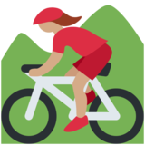 女子山地自行车：中等肤色emoji素材一 160x160像素