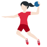 打手球的女人：浅肤色emoji素材一 160x160像素