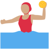 女子水球：中等肤色emoji素材一 160x160像素