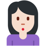 女人撅嘴：浅肤色emoji素材一 160x160像素