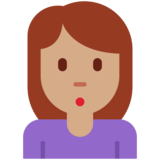 女性撅嘴：中等肤色emoji素材一 160x160像素