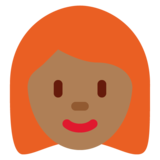 女性：中黑肤色，红发emoji素材一 160x160像素
