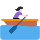 女子划艇：浅肤色emoji素材一 160x160像素
