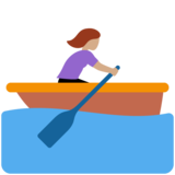 女子划艇：中等肤色emoji素材一 160x160像素