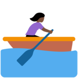 女子划艇：深色肤色emoji素材一 160x160像素